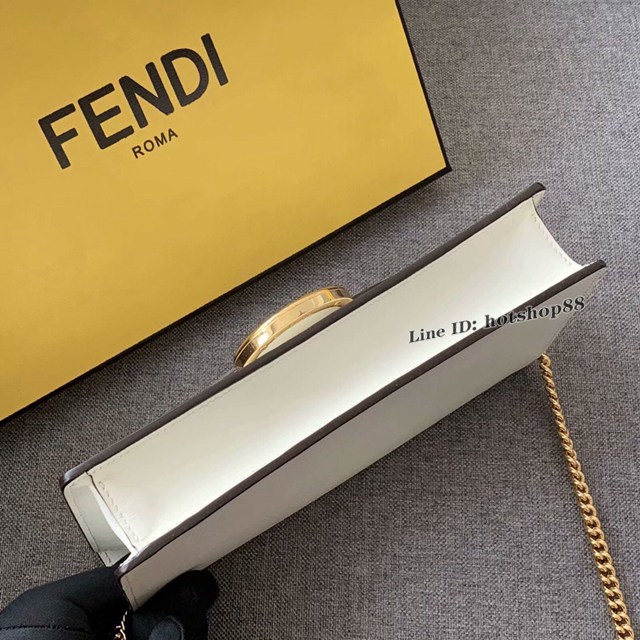 FENDI专柜精品包包 芬迪全皮鏈條小斜挎包 雞眼 Fendi簡約風幾何圖形翻蓋包 fdzg2335